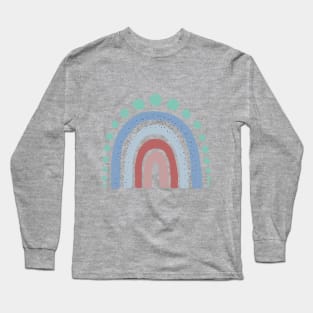 Aesthetic Boho Rainbow hand painted design in Pastels Long Sleeve T-Shirt